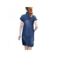 thumbnail image 3 of Lavaport Women's Vintage Turn Down Collar Denim Dresses with Pockets, 3 of 5