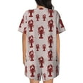thumbnail image 6 of Fuzoiu Red Lobster With Claws Print Women's Short-Sleeved Pajama Set,Lounge Sleepwear Set,Womens Pajama Sets 2 Piece,Button-Up Top and Shorts with Pockets-Medium, 6 of 7