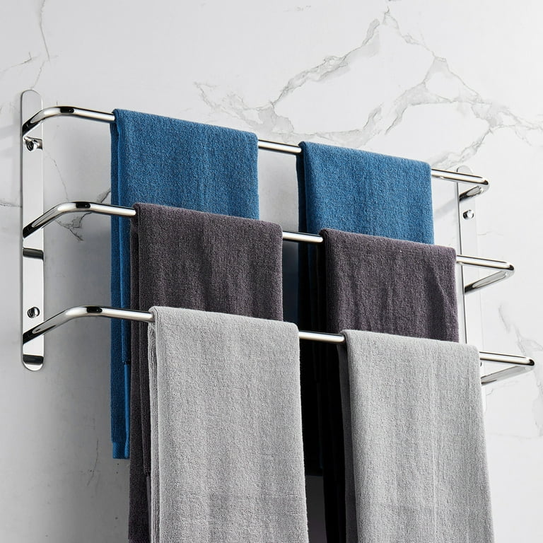Bathroom Shelves Stainless Steel Bathroom Rack Wall-mounted Three