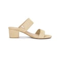 thumbnail image 3 of BLISSFUL STEP Women's Sandals Block Heels Dual Straps Slide Sandals Beige 7, 3 of 7