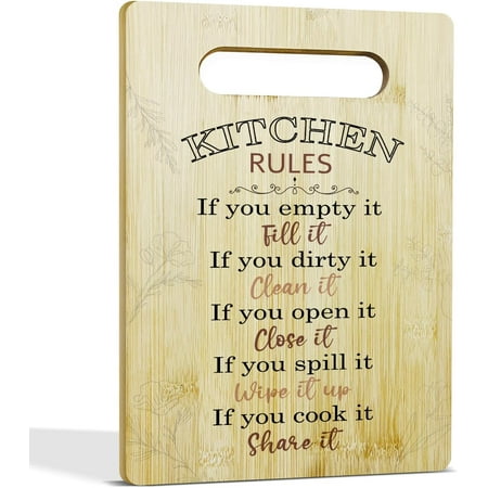 

Kitchen Rules Cutting Board House Warming Gifts New Home Owner Gifts Kitchen Cooking Gifts for Women Men Mom Dad Wife Husband Housewarming Gifts for Women Men Home Kitchen Essential - Cutting Board 1