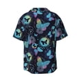 thumbnail image 2 of Xecao offers the Blue Butterfly for Men's Casual Short-sleeved Shirt, a button-up collared shirt with a pocket, perfect for beach vacations and yacht travel in the size., 2 of 7
