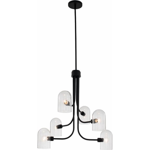 Matte Black Farmhouse 6 Light Chandelier by Kalco