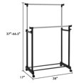 thumbnail image 2 of Portable Double Rail Adjustable Garment Rack Rolling Clothes Hanger Heavy Duty, 2 of 8