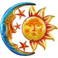 thumbnail image 1 of Decoración de pared para exteriores con sol de metal de 18.0 in con luna y estrellas, colgante para interior, patio, jardín, valla, terraza, patio, piscina, decoración de pared para sala de estar, do, 1 of 5