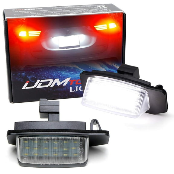 OEM-Fit 3W Full LED License Plate Light Kit For 2018-up Mitsubishi Eclipse Cross, Powered By 18-Piece Xenon White LED Diodes