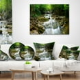 thumbnail image 4 of Designart Natural Spring Waterfall - Landscape Photography Throw Pillow - 18x18, 4 of 5