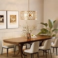 thumbnail image 2 of Tribesigns 13" Pendant Lights, 2-Light Modern Chandelier with Adjustable Height, E26 Base Metal Drum Dining Room Light Fixture, Island Lights for Kitchen, Entryway, Living Room, Foyers, 2 of 9