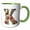 Green/White, variant on 3drose, Boho Floral Monogram Initial K, 11oz Two-tone Blue Mug
