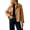 Camel, variant on Women's Casual Oversized Short Trench Coat Plaid Lining Cropped Jacket Fall Windbreaker Outerwear