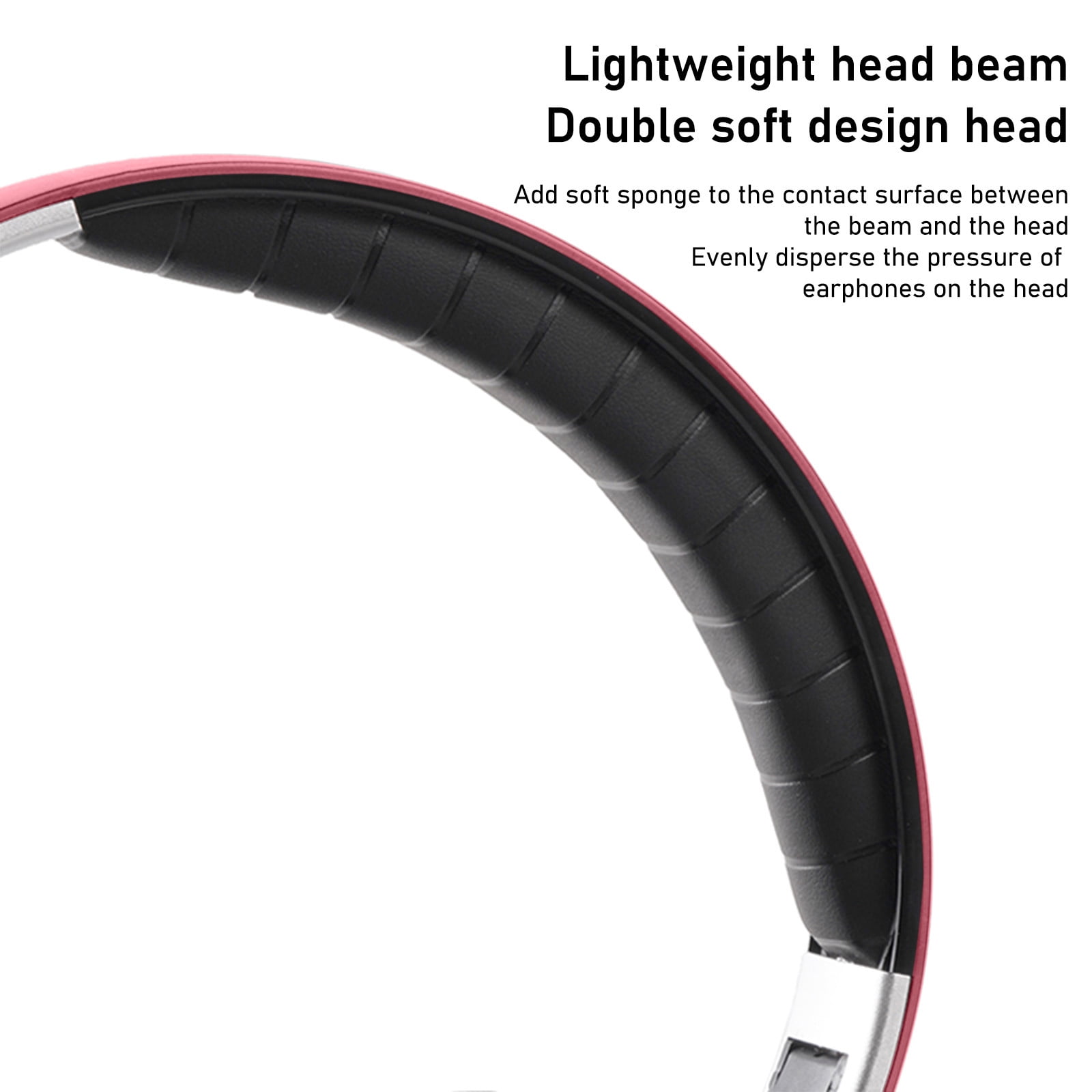 Bluetooth Headphones Over Ear,65H Playtime and 6 EQ Music Modes with Microphone,HiFi Stereo Foldable Lightweight Wireless Headset,Deep Bass for Home Office Cellphone PC Etc.,Red