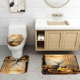 thumbnail image 5 of 4PCS Rustic Cabin Shower Curtain Sets with Rugs, Waterproof Fabric Shower Curtain, Woodland Animal Bear Deer Mallard Duck Bass Fish Wildlife Lake Hunting Lodge Country Farmhouse Bathroom Decor, 5 of 7