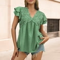 thumbnail image 2 of Endives Women's Short Sleeve T-shirt Puff Womens Tops Blouses Casual Embroidered Summer Shirts, 2 of 8