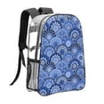 thumbnail image 3 of Susaid Blue Mandala Harmony Print Clear Backpack See Through Transparent Plastic Clear Bookbags for School, College, Stadium,Work, 3 of 7