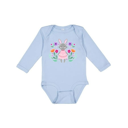 

Inktastic Easter Scandinavian Bunny with Flowers Boys or Girls Long Sleeve Baby Bodysuit