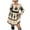 Beige, variant on Boho Maxi Dress, Women's Long Sleeve Casual Dress with Puff Sleeves and Floral Pocket, Solid Color Round Neck Midi Dress