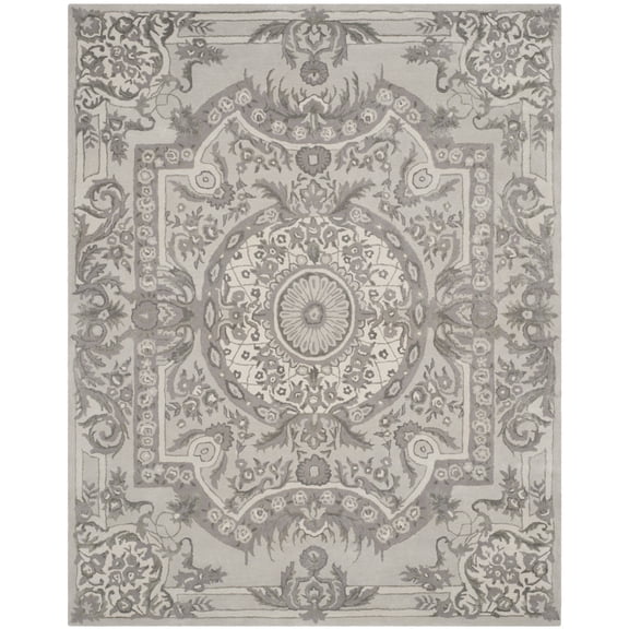 SAFAVIEH Savonnerie Laverne Bordered Area Rug, Smoke, 8' x 10'