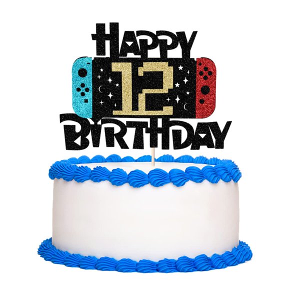 Cake topper Bekaterea de videojuego para 12.º cumpleaños 19 x 16 cm