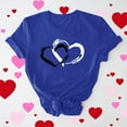 thumbnail image 2 of BLVB T-Shirts de la Saint-Valentin pour Femmes Cœur Mignon T-Shirts Graphiques Décontractés Col Rond Manches Courtes Hauts Cadeaux Tee pour Elle, 2 of 7