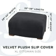 thumbnail image 4 of Great Bay Home Stretch Velvet-Plush Washable Ottoman Slipcover  (Ottoman XL, Dark Grey), 4 of 5