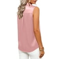 thumbnail image 4 of yillto Women Satin Tank Button down V Neck Tops Sleeveless Silky Shirts for Work Office Business Outfits, 4 of 7