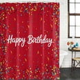 thumbnail image 2 of Red Birthday Bathroom Shower Curtains with 12 Hooks Polyester Waterproof Shower Curtain for Stalls and Bathtubs Colorful Confetti Ribbons Polka Dots Classroom Decorative Bathroom Curtain 36x72 Inches, 2 of 9
