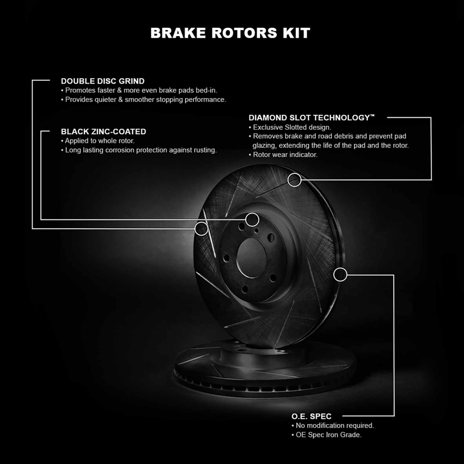 R1 Concepts Front Brakes and Rotors Kit |Brake Disc| Brake Rotors WCPN1-48042