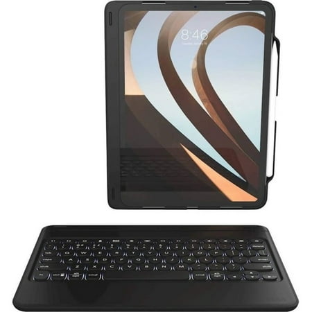 ZAGG - Rugged Book Wireless Keyboard & Detachable Case for Apple iPad Air 10.9" (2020, 2022) and iPad Pro 11" (2018-2021) - Black