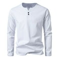 thumbnail image 2 of gakvbuo Henley Shirts For Men Long Sleeve Button Down Shirts Slim Fit Cotton Lightweight Basic Pullover T-Shirt Blouses, 2 of 6