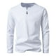 thumbnail image 2 of pstuiky Camisas de manga larga abrigadas para hombre, Camiseta deportiva informal de color liso para hombre, con botones, cuello en V y manga larga tops de invierno para hombre xxxxl, 2 of 5