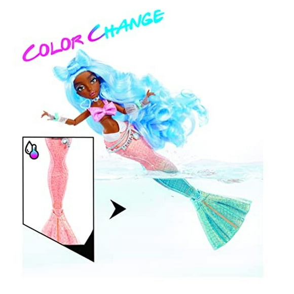 MERMAZE MERMAIDZ Muñeca de moda sirena con cambio de color Shellnelle con traje de diseñad MERMAZE MERMAIDZ MERMAZE MERMAIDZ