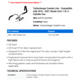 thumbnail image 2 of Turbocharger Coolant Line - Compatible with 2016 - 2021 Honda Civic 1.5L 4-Cylinder Gas 2017 2018 2019 2020, 2 of 2
