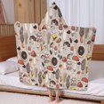thumbnail image 5 of Brown Mushroom Line Light Pattern Hooded Bath Towel，60"x35" for Ages 3 To 12 Kids, Quick Dry Lightweight Soft Microfiber Hood Beach Towel Cover Up for Kids, 5 of 7