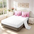 thumbnail image 3 of Erosebridal Rustic Dragonfly 7 Pieces Full Size Bedding Sets,Vintage Floral Full Size Bed in a Bag,Pink White,Reversible, 3 of 7