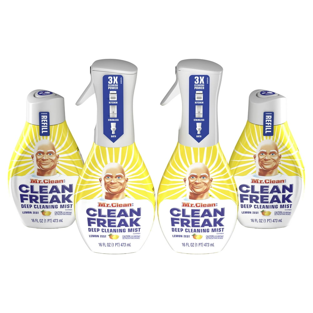 Mr Clean Clean Freak Deep Cleaning Mist Spray, Lemon Zest, 2 Starter ...