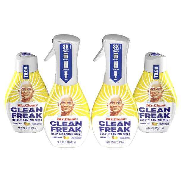 Mr Clean Clean Freak Deep Cleaning Mist Spray, Lemon Zest, 2 Starter