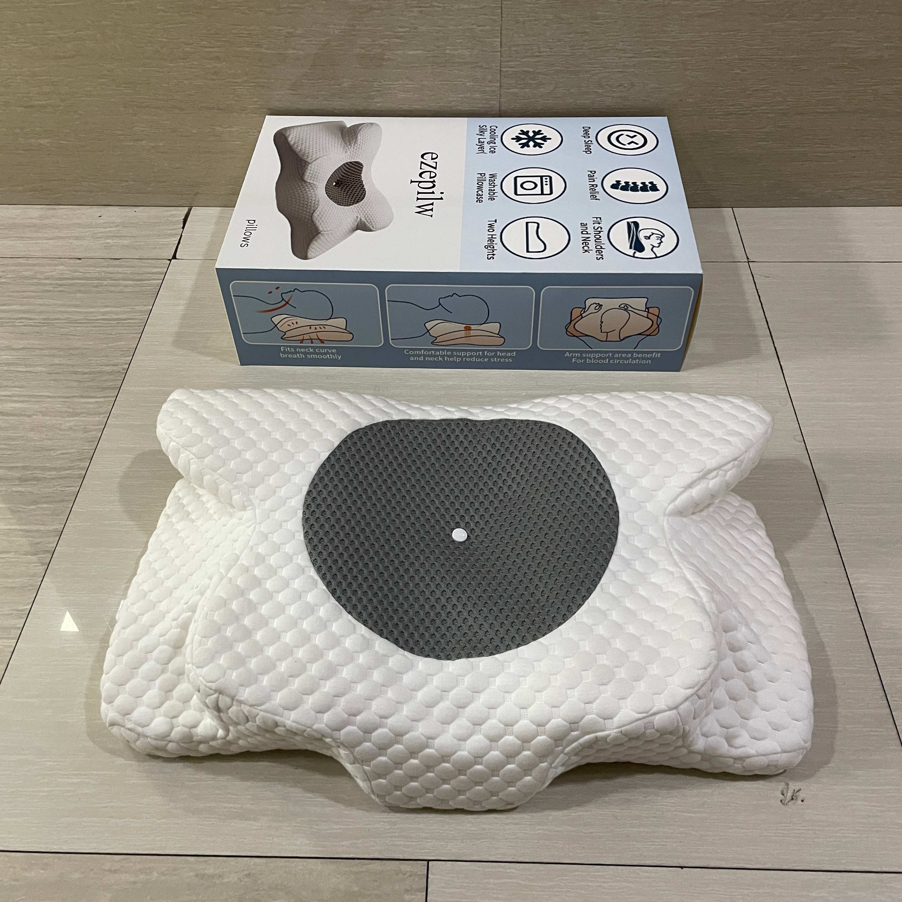 ezepilw pillows,Dream Without Pain Cervical Neck Pillow for Sleeping, Ergonomic Side Sleeper Pillows for Adults, Cooling Orthopedic Pillow for Neck Relief Support