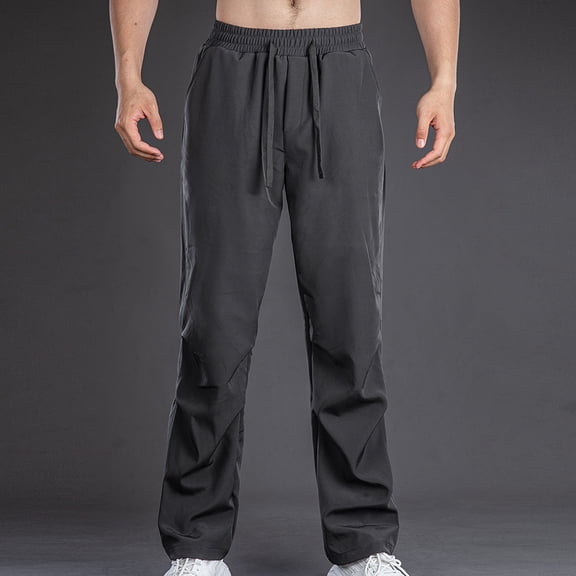 Xdegoge Men's Wide Leg Track Pants Soft Flowy Fabric Elastic Waistband Relaxed Fit Fashionable Lounge Pants for Leisure and Home Use