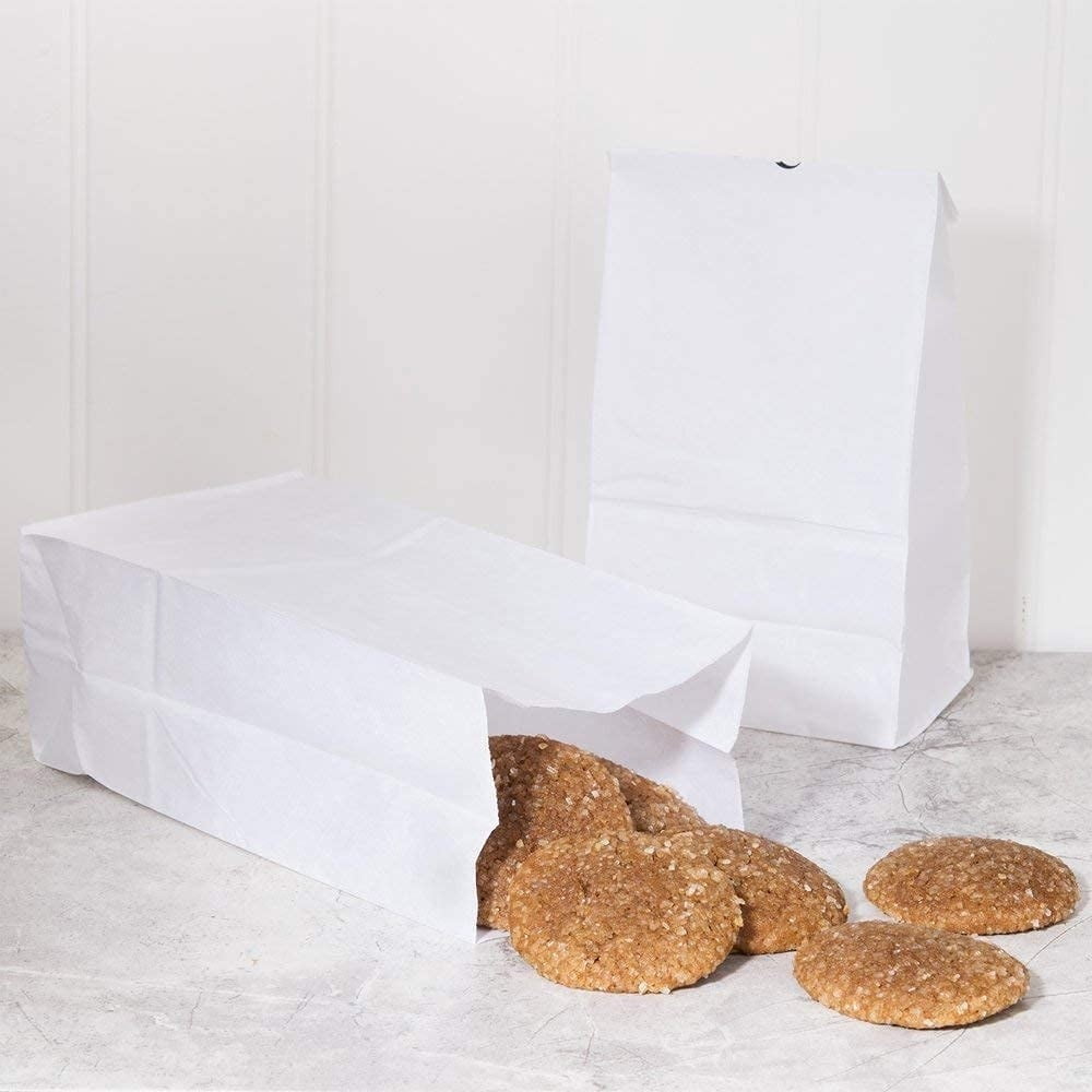 300PCS White Paper Bags for Packing Lunch Snacks Blank White Lunch Bags Holiday Cookie Bags Arts & Crafts Projects for Packaging Party Wedding