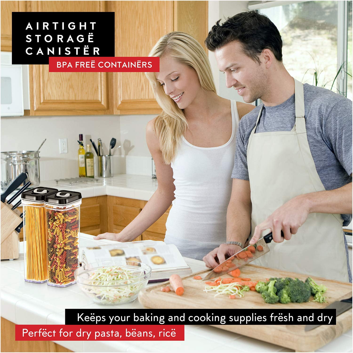 Pasta Storage Containers 04 - 1.8 Liters (Set of 2) Pantry Food Organization