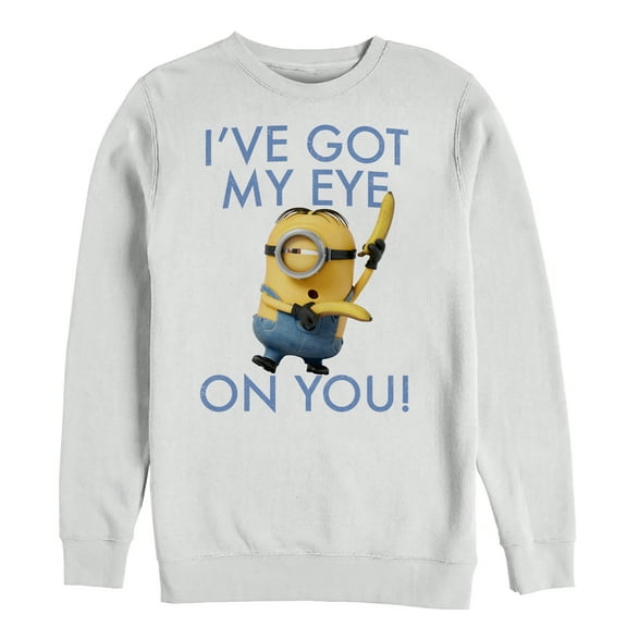 Men's Despicable Me Minion Eye on You  Sweatshirt White Small