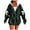 Black, variant on Christmas Jacket For Women Hooded Front Zip Xmas Print Bow Outwear Plus Size Casual Holiday Cardigan With Pockets (XL, Hot Pink)