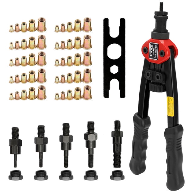Amdohai 12in Labor-saving Hand Riveter BT-606 Double Insert Manual Rivet Machine Riveting Tools with Nuts
