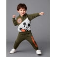thumbnail image 4 of Disney Mickey Mouse Boys’ Hoodie and Jogger Pants Set with Lenticular Patch, 2-Piece Fleece Outfit (Green, 4T), 4 of 5