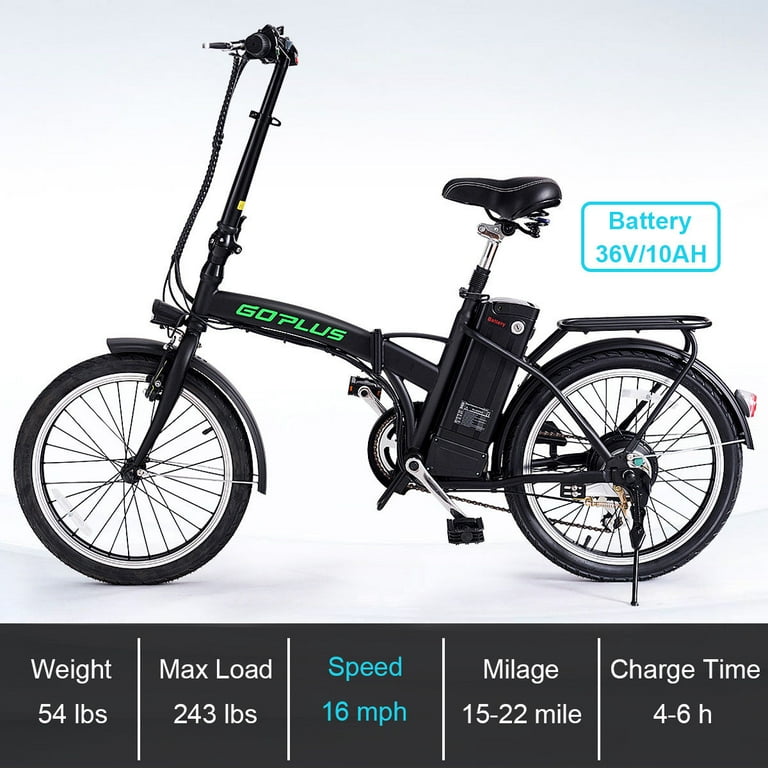 Goplus 250w 36v folding electric mountain bicycle ebike speed lithium battery sale