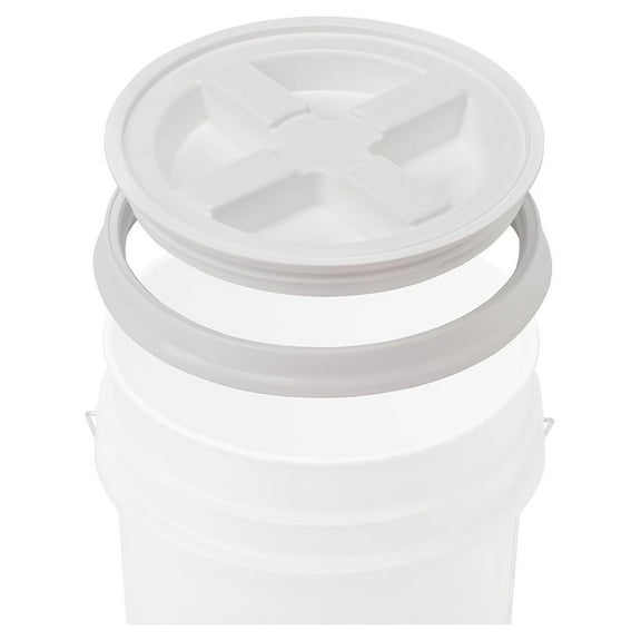 Premium 5 Gallon BPA-Free Food-Grade Bucket Lid, HDPE, White