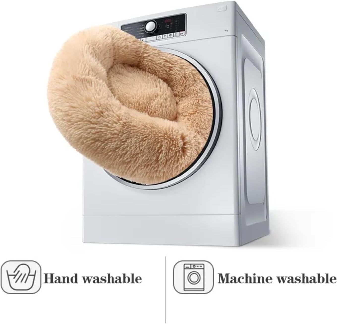 Calming Dog Bed & Cat Bed, Anti-Anxiety Donut Dog Cuddler Bed, Warming Cozy Soft Dog Round Bed, Fluffy Faux Fur Plush Pet Dog Cat Cushion Bed for Small Medium Dogs and Cats (X-Large, Brown)