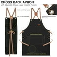 thumbnail image 3 of Chef Apron Artist Painting Gardening Work Apron Barista Bartender Barber Shop Apron, Cross Back Adjustable Strap Men Women Canvas Aprons with Large Pockets for Kitchen Cooking Baking Grilling – Black, 3 of 7