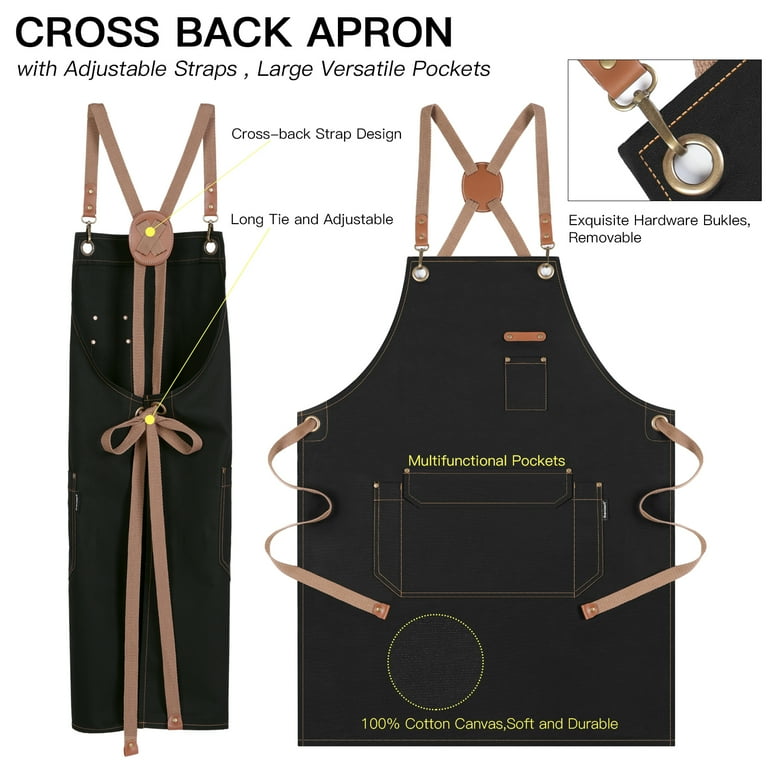 【アウトレット☆送料無料】 Black Chef Apron for Stylist, Artist, Gardening, Barista WorkUtility&SafetyClothing