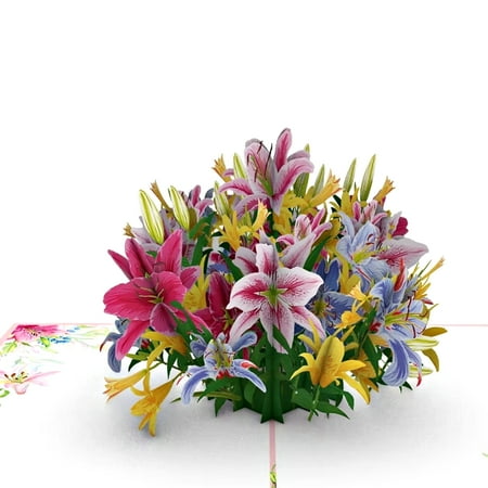 Flower Basket Pop Up Card - 3D Card, Birthday Pop Up Card, Spring Card, Nature Card, Mother's Day Pop Up Card, Card for Mom, Card for Wife, Pop Up Anniversary Card, 3D Greeting Card